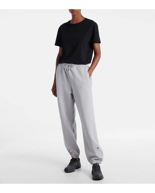 Adidas By Stella McCartney Gray Cotton-Blend Fleece Sweatpants