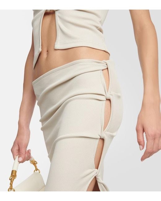 Christopher Esber Natural Open Twist Ribbed-Knit Maxi Skirt