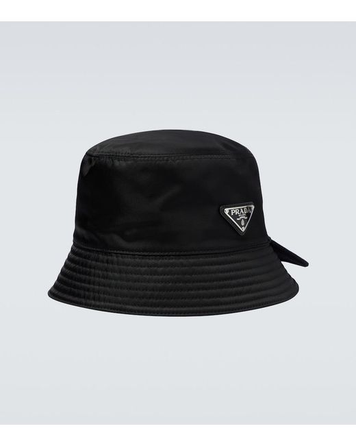 Prada Black Embroidered Bucket Hat for men