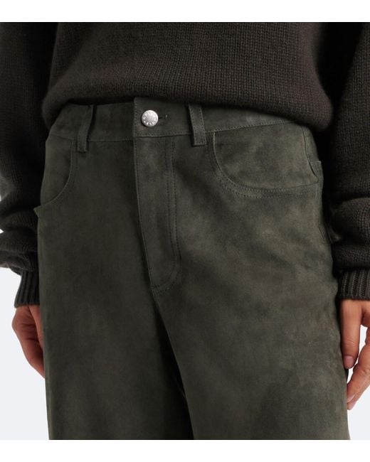 Stouls Gray Mytheo Suede Wide-Leg Pants