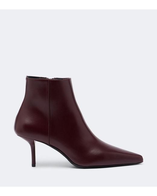 Max Mara Purple Leather Ankle Boots