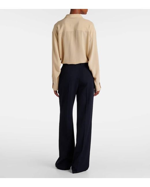 Pantalones Anchos Virgil De Gabardina De Lana The Row de color Blue