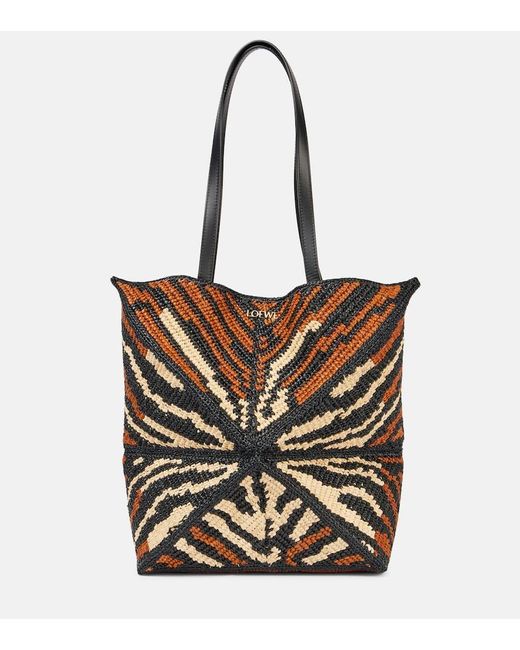 Loewe White Paula's Ibiza Puzzle Fold Medium Tote Bag