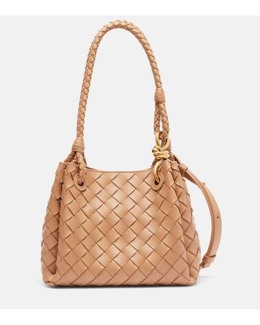 Bottega Veneta Natural Parachute Small Intrecciato Leather Tote Bag