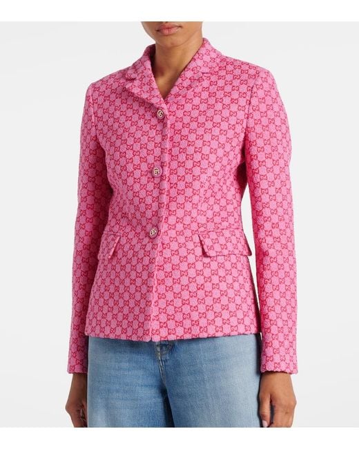 Gucci Pink Jacke Gg Aus Boucle