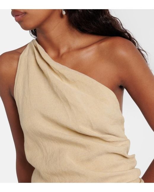 TOVE Natural Riya Draped Linen Maxi Dress