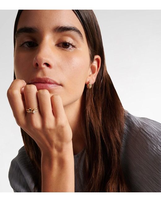Roxanne First White Mini Moon And Star Set Of 14Kt Rings With Diamonds