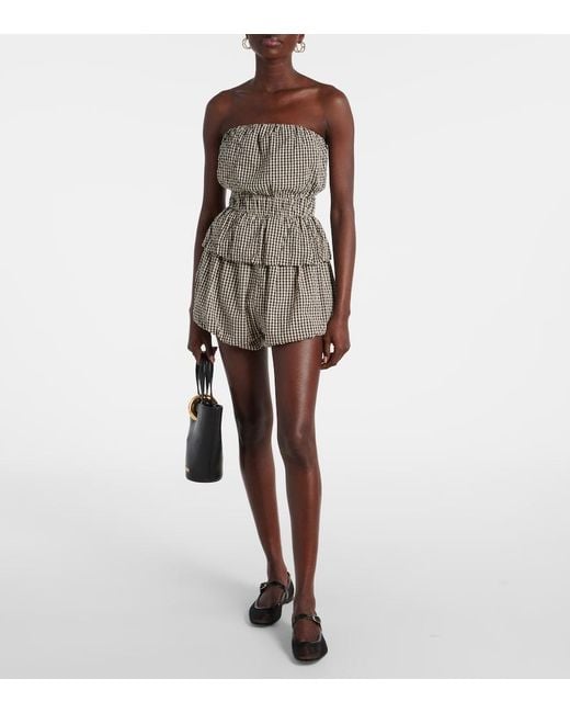 Posse Black Aurelia Gingham Cotton Shorts