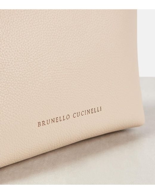 Brunello Cucinelli Natural Small Leather Clutch