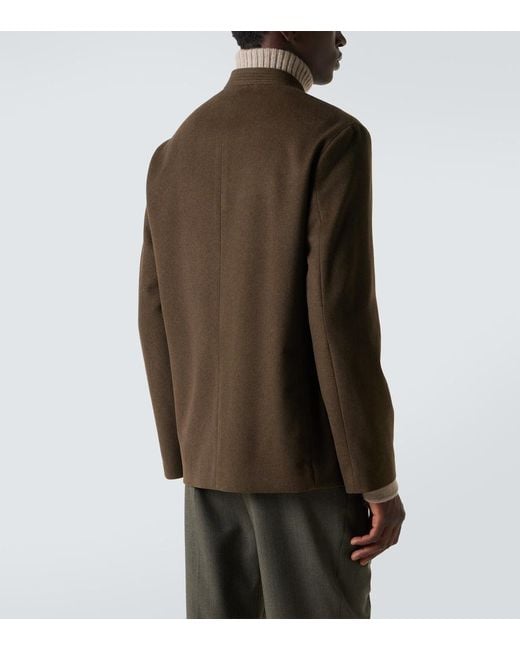 Loro Piana Green Cash Wish Single-Breasted Wool Jacket for men