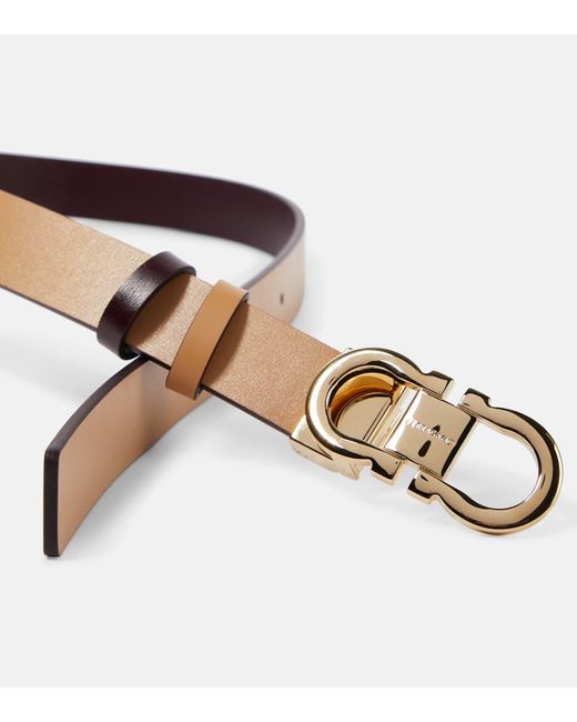 Cinturon reversible Gancini de piel Ferragamo de color Brown