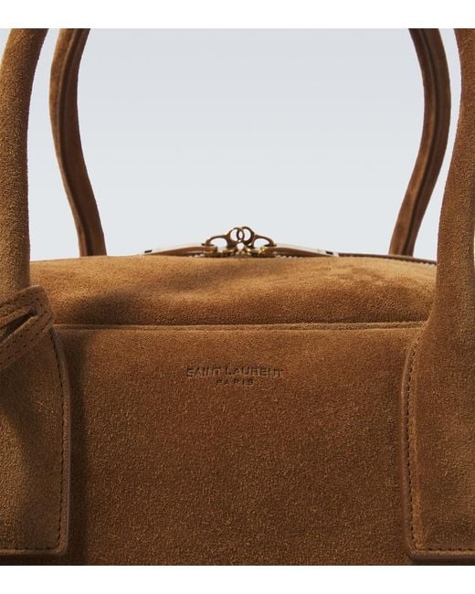 Saint Laurent Weekender Large Aus Veloursleder in Brown für Herren