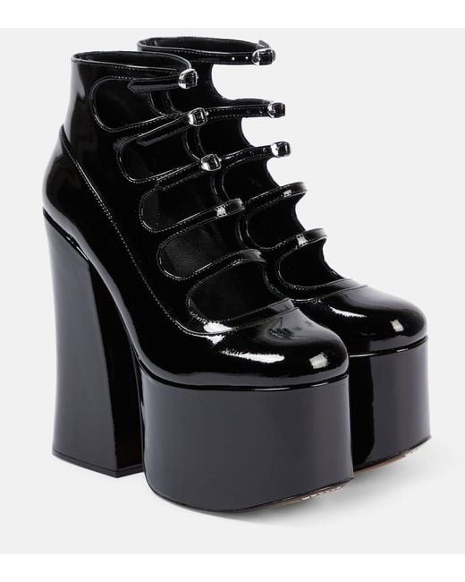 Marc Jacobs Black Kiki Patent Leather Platform Ankle Boots