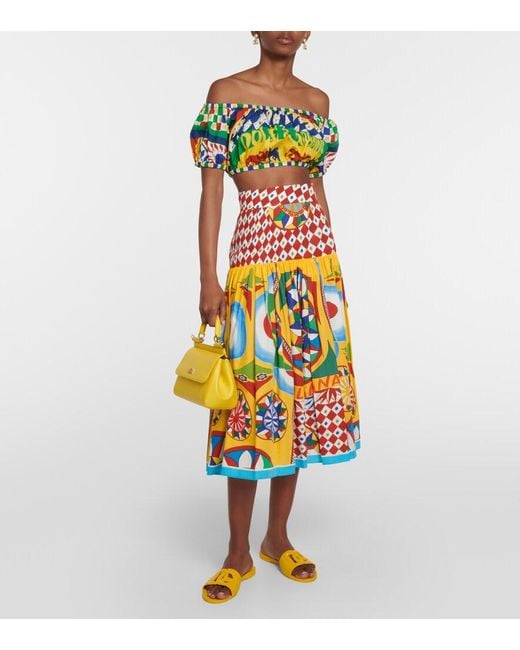 Dolce & Gabbana Yellow Bianca Slide Sandals With Dg Logo