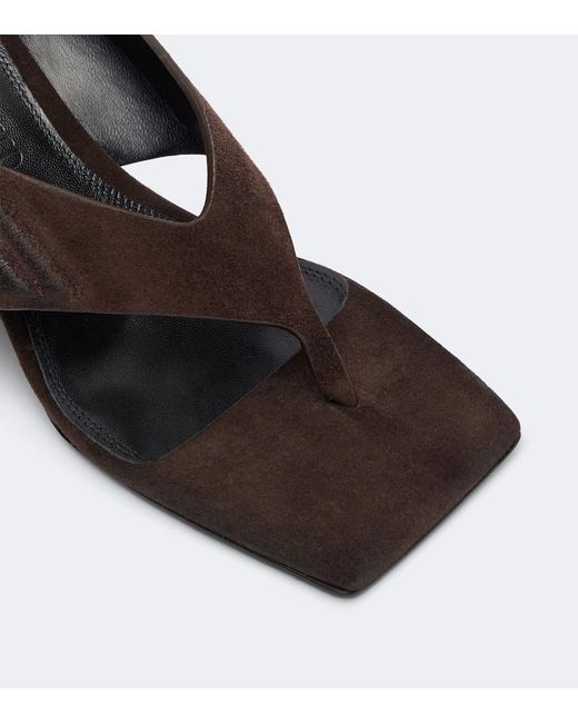 The Attico Black Cheope Suede Thong Sandals