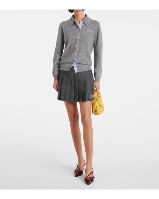 Miu Miu Gray Cardigan Aus Kaschmir