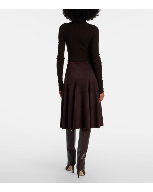 Stouls Purple Suede Midi Skirt