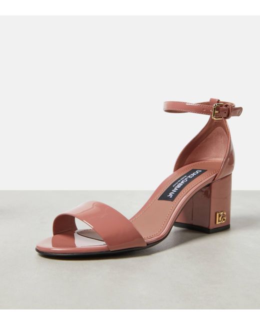 Dolce & Gabbana Pink Patent Leather Sandals