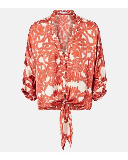 Poupette Red Azia Printed Top