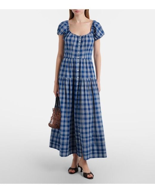 Doen Blue Midikleid Valenne Aus Baumwolle