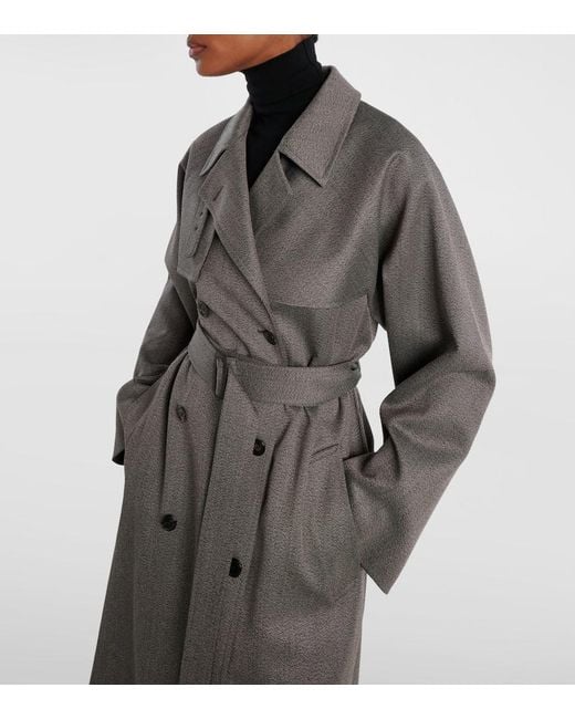 The Row Gray Rhydian Virgin Wool Gabardine Trench Coat