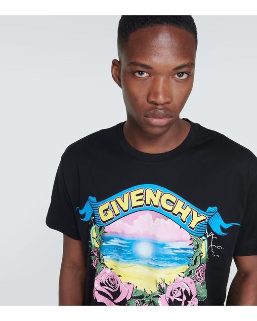 T-shirt World Tour in cotone di Givenchy in Black da Uomo