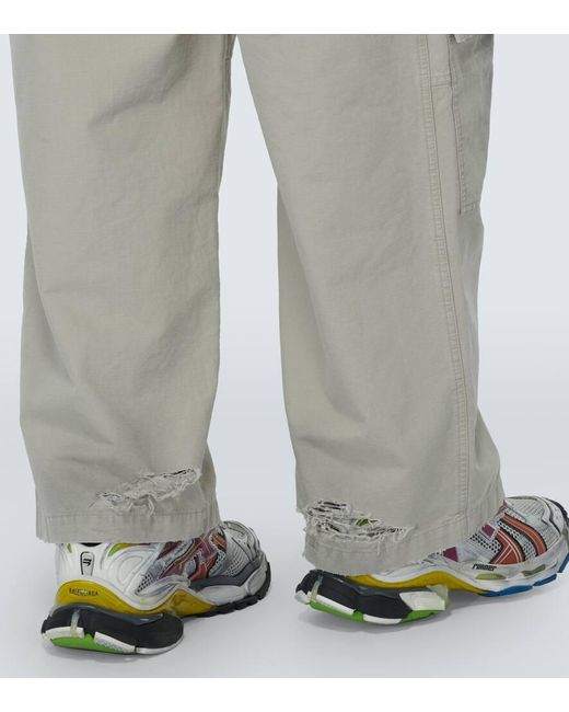 Pantaloni cargo convertibili in cotone ripstop di Balenciaga in Natural da Uomo