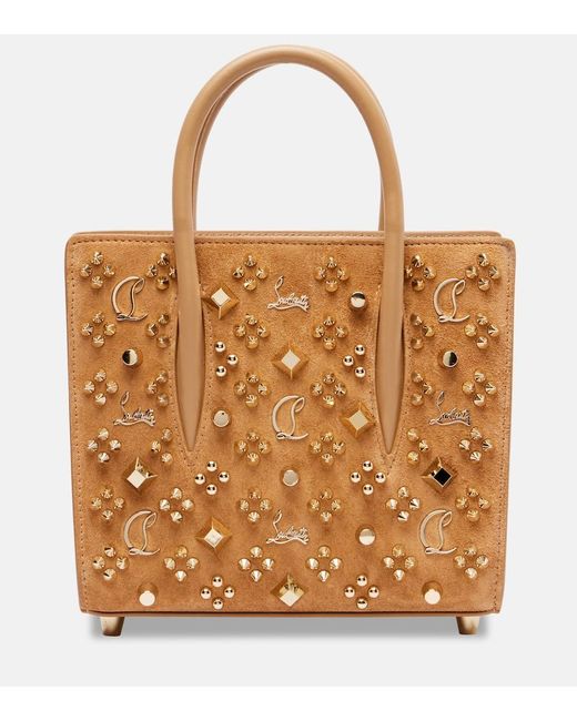 Christian Louboutin Brown Paloma Studded Suede Tote Bag