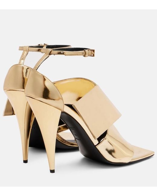 Givenchy Metallic Sliced Square 90 Patent Leather Sandals