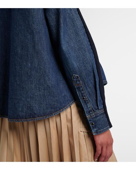Sacai Blue Cotton-Blend Cardigan