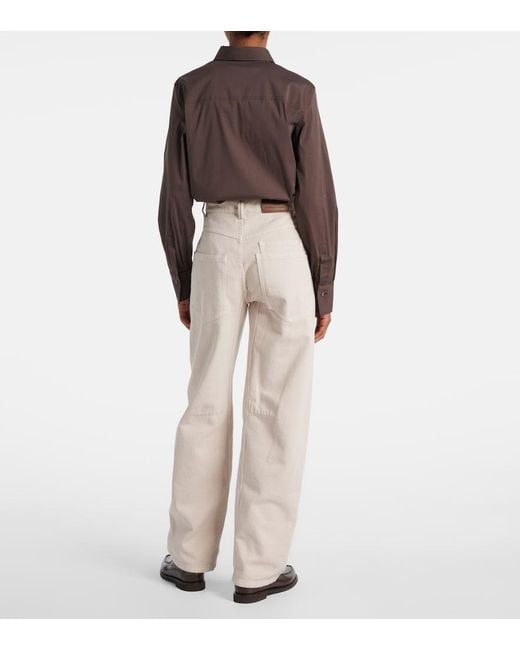 Brunello Cucinelli Natural High-Rise Straight Jeans