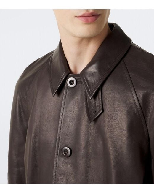 The Row Black Sitali Leather Car Coat for men