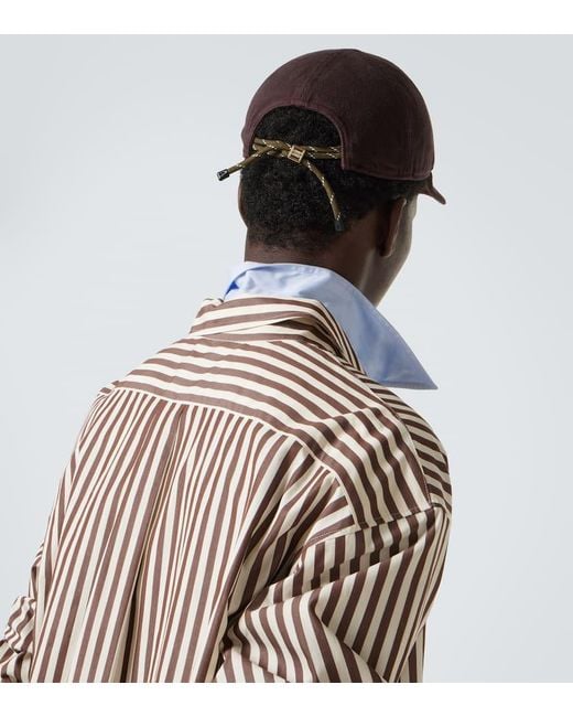 Miu Miu Brown Logo Denim Baseball Cap for men