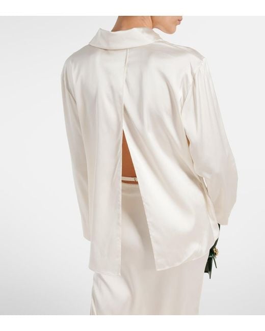 Jacquemus White La Chemise Notte Satin Top