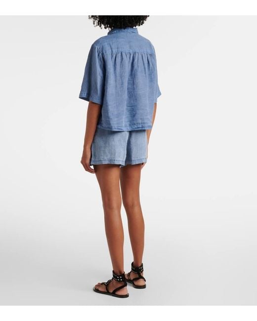 Velvet Blue Rowan Linen Shirt