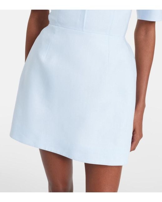 ShuShu/Tong Blue Bow-Detail Linen Minidress