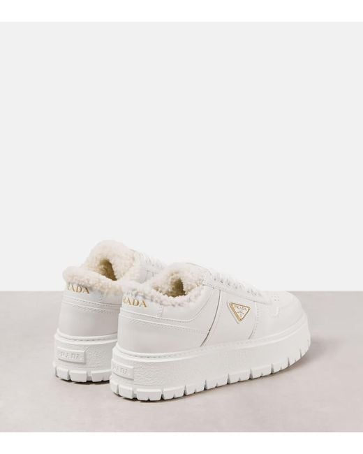 Prada White Sneakers Aus Leder