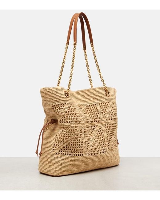 Saint Laurent Natural Jamie Cassandre Raffia Tote Bag