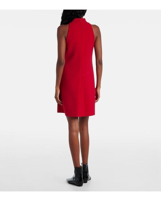 Courreges Red Heritage Halterneck Crepe Minidress
