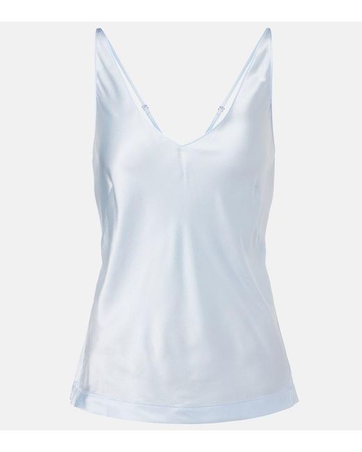 Dorothee Schumacher Blue Sense Of Shine Silk-Blend Satin Top