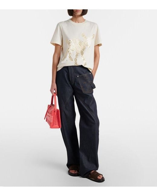 J.W. Anderson Red Loafer Medium Leather Shoulder Bag