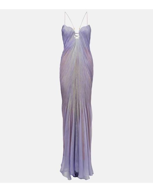 Maria Lucia Hohan Raisa Gathered Silk Gown in Purple | Lyst