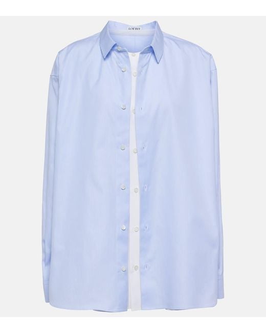Camicia in popeline di cotone di Loewe in Blue