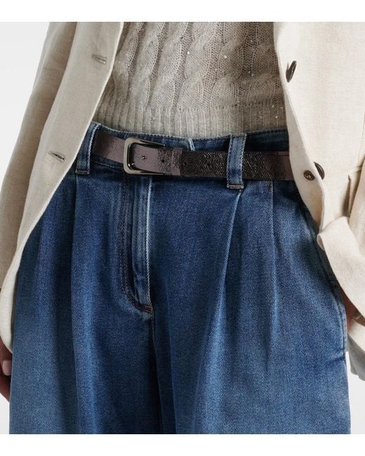 Brunello Cucinelli Black Leather Belt