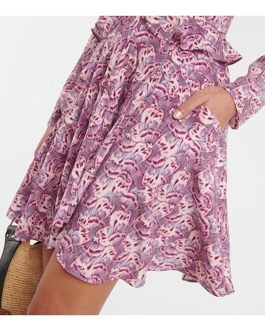Isabel Marant Pink Usmara Printed Silk-Blend Minidress