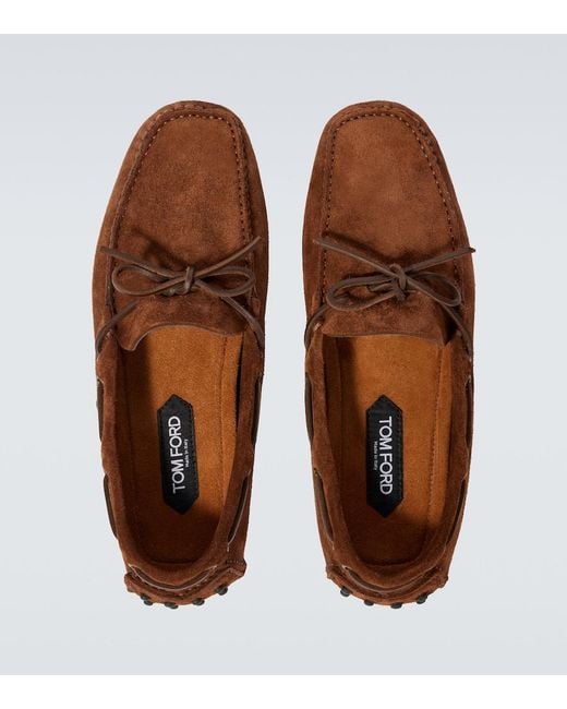 Tom Ford Brown Rod Suede Driving Shoes for men