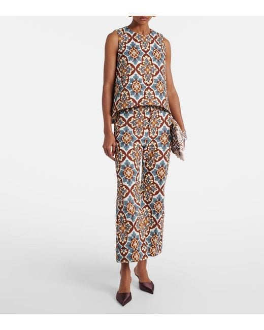 LaDoubleJ Multicolor Hendrix High-Rise Cotton Flared Pants