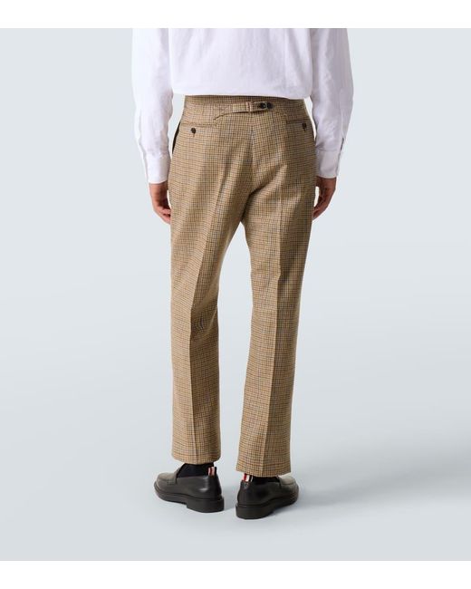 Thom Browne Natural Houndstooth Wool Straight Pants for men