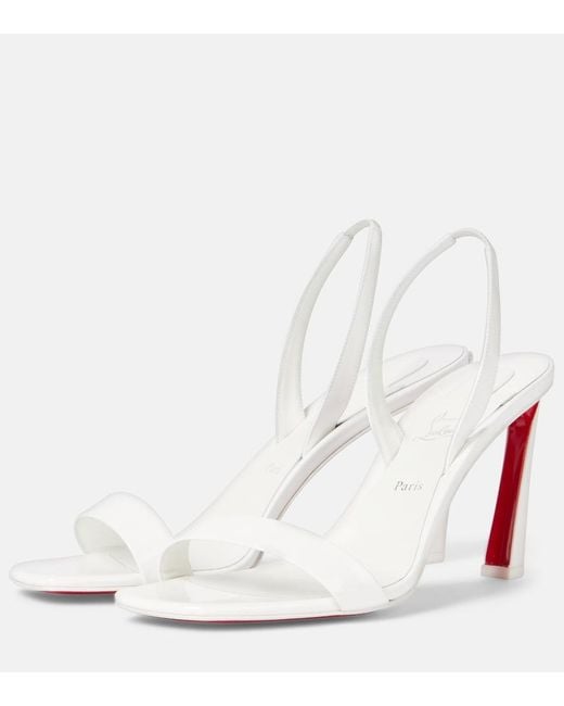 Christian Louboutin White O Condora 85 Patent Leather Sandals