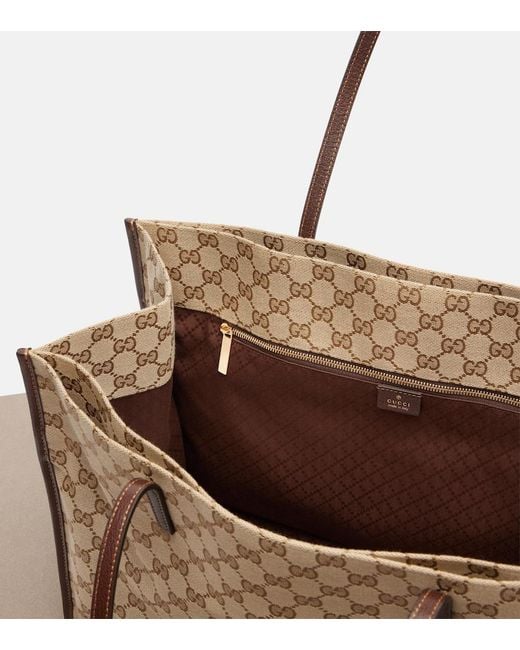 Gucci Natural Large Gg Canvas Shopper